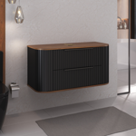 Imagen de Mueble de baño Suspendido Alice Negro 100cm  sin bacha