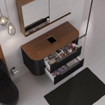 Imagen de Mueble de baño Suspendido Alice Negro 100cm  sin bacha