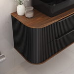 Imagen de Mueble de baño Suspendido  Alice Negro 100cm  con Bacha de Loza