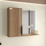 Imagen de Mueble de baño de pie Crystal Nogal 72 cm con Bacha de resina y espejo con botiquín