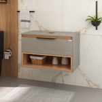 Imagen de Mueble de baño suspendido Isadora Grigio con Catedral 78cm sin bacha