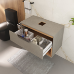 Imagen de Mueble de baño suspendido Isadora Grigio con Catedral 78cm sin bacha