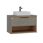 Imagen de Mueble de baño suspendido Isadora Grigio con Catedral 78cm con Bacha de Loza