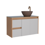 Imagen de Mueble de baño suspendido Sakura Beige 90 cm sin bacha