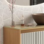 Imagen de Mueble de baño suspendido Sakura Beige 90 cm sin bacha