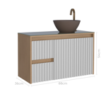 Imagen de Mueble de baño suspendido Sakura Beige 90 cm sin bacha