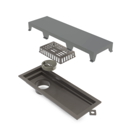 Imagen de NOVII Receptaculo pvc tapa gris perforada 25cm