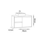 Imagen de Mueble de baño suspendido Nicole catedral 78cm sin bacha