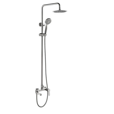 Imagen de Barral de ducha Monocomando Exterior con transferencia Attic Gris Satinado