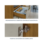 Imagen de Mueble de cocina Kit Loft Off White 6 Puertas 2 cajones