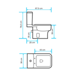 Imagen de Inodoro con mochila c/Tapa Torrens Blanco Aqua