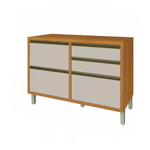 Imagen de Bajo mesada Baronesa 120 cm 4 cajones Off White