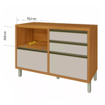 Imagen de Bajo mesada Baronesa 120 cm 4 cajones Grafito