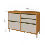 Imagen de Bajo mesada Baronesa 120 cm 4 cajones Grafito