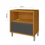 Imagen de Bajo mesada Baronesa 80cm 1 puerta 1 cajón Gris