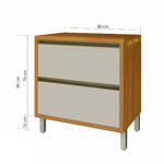 Imagen de Bajo mesada Baronesa Off White 80cm 1 puerta 1 cajón