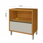 Imagen de Bajo mesada Baronesa Off White 80cm 1 puerta 1 cajón