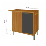 Imagen de Bajo mesada Baronesa esquinero Grafito 93x52