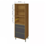 Imagen de Armario Baronesa 2 puertas 3 cajones Gris/freijo