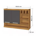 Imagen de Aéreo Burguesa 120 Gris 2 Puertas y bodega