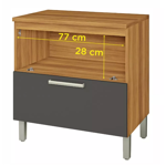 Imagen de Bajo mesada Burguesa Gris 80cm 1 puerta 1 cajón