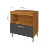 Imagen de Bajo mesada Princesa 80cm 1 puerta 1 cajón Gris