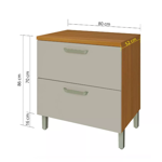 Imagen de Bajo mesada Princesa 80cm 1 puerta 1 cajón Off White