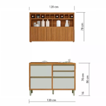 Imagen de Kit Mueble de cocina Baronesa off withe 120 cm