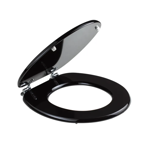 Imagen de Tapa inodoro negra en MDF con herraje metálico