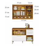 Imagen de kit Mueble de cocina Burguesa Blanco 120 cm