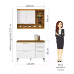 Imagen de kit Mueble de cocina Burguesa Blanco 120 cm