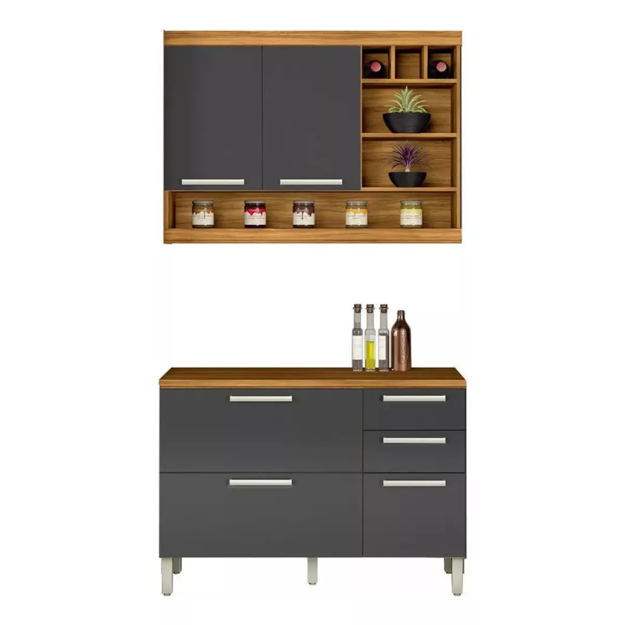 Imagen de kit Mueble de cocina Burguesa grafito 120 cm