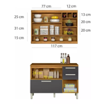 Imagen de kit Mueble de cocina Burguesa grafito 120 cm