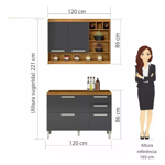 Imagen de kit Mueble de cocina Burguesa grafito 120 cm