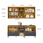 Imagen de kit Mueble de cocina Burguesa grafito 200 cm