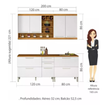 Imagen de kit Mueble de cocina Burguesa Blanco 200cm