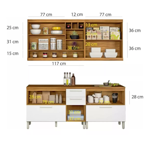 Imagen de kit Mueble de cocina Burguesa Blanco 200cm