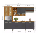 Imagen de kit Mueble de cocina Burguesa grafito 270 cm