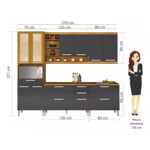 Imagen de kit Mueble de cocina Burguesa grafito 270 cm 2