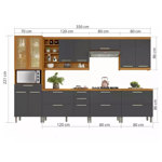 Imagen de kit Mueble de cocina Burguesa grafito 350 cm