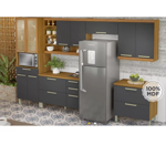 Imagen de kit Mueble de cocina Burguesa grafito 350 cm P/heladera