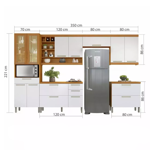 Imagen de kit Mueble de cocina Burguesa Blanco 350 cm p/ heladera