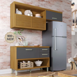 Imagen de Kit mueble de cocina Princesa Gris 200 cm P/ Heladera