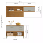 Imagen de Kit mueble de cocina Princesa off white 200 cm P/ Heladera