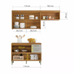 Imagen de Kit mueble de cocina Princesa off white 200 cm P/ Heladera