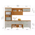 Imagen de Kit mueble de cocina Princesa off white 270 cm