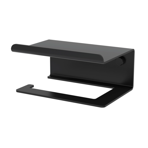 Imagen de PORTARROLLOS CON ESTANTE NEGRO MATE