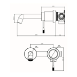 Imagen de Grifería de lavatorio Monocomando de pared Signature bronce cepillado