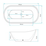 Imagen de Bañera autoportante acrilico blanco mate AQUALIA