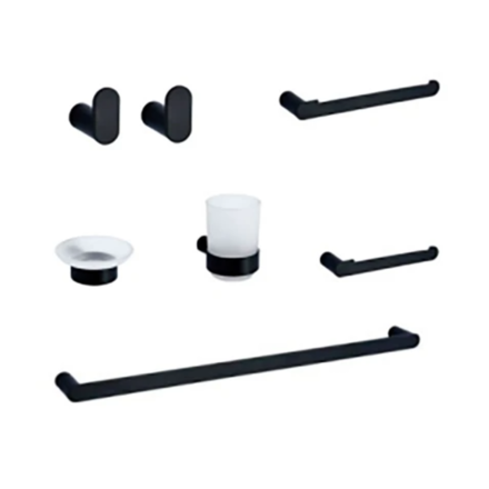 Imagen de Set de accesorios 7 piezas AQUALIA acero inoxidable negro mate